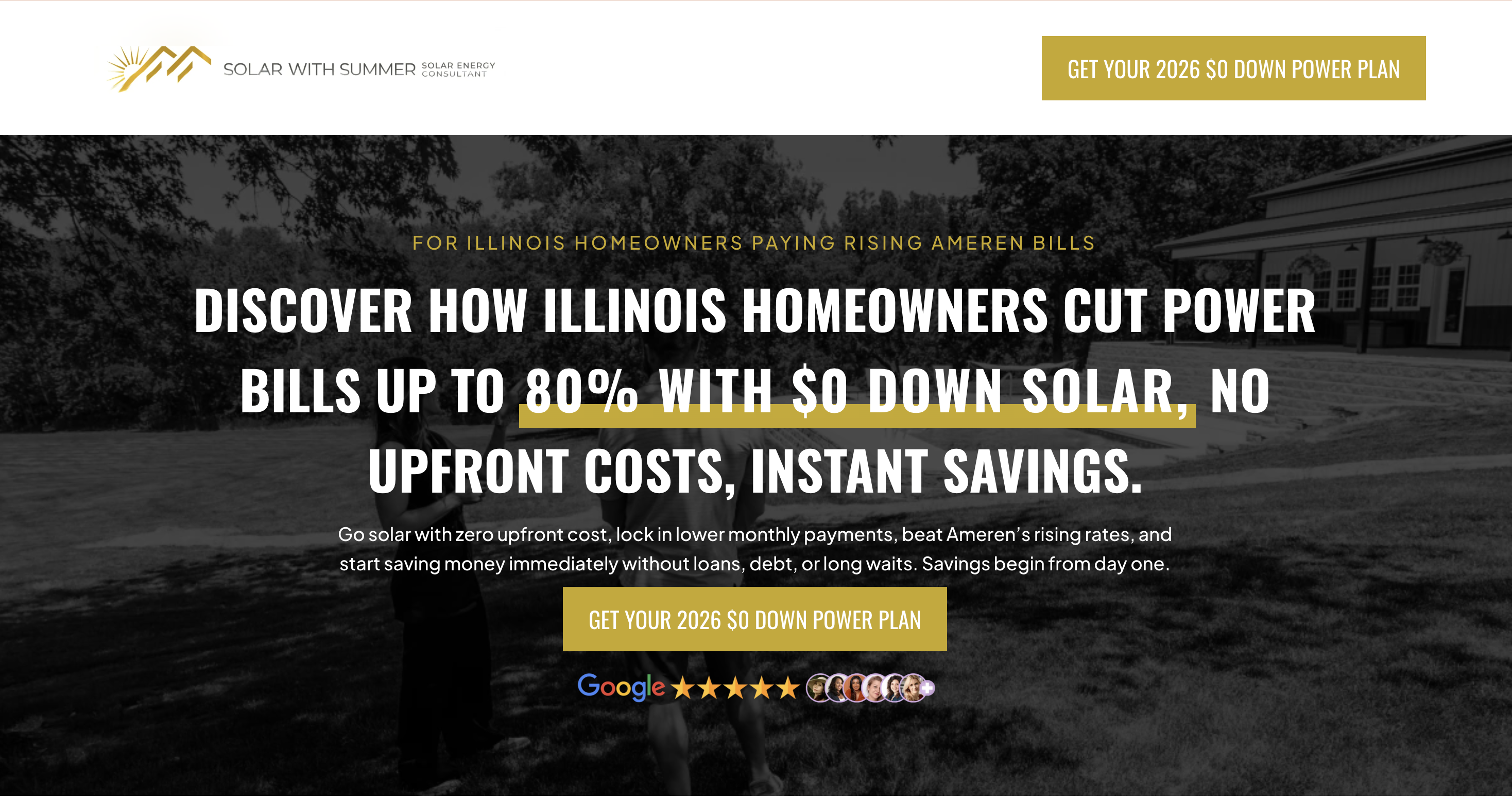 Solar landing page - Illinois market